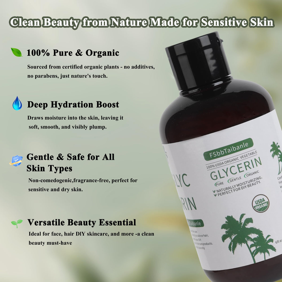 FSbbTaibanle clear glycerin texture close-up illustrating purity and smooth consistency