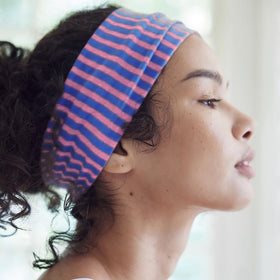 Fszsaa headband worn during yoga to keep hair back and maintain focus