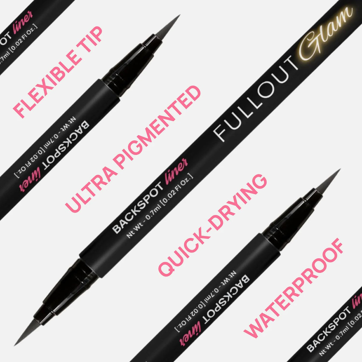 Full Out Glam dark liner stroke demonstrating quick-dry, smudge-resistant finish