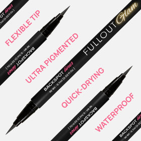 Full Out Glam dark liner stroke demonstrating quick-dry, smudge-resistant finish