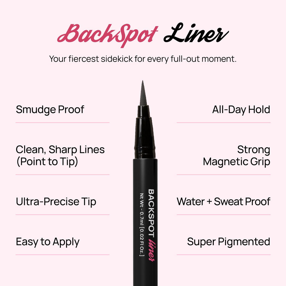 Full Out Glam ultra-precise tip close-up for controlled eyeliner application