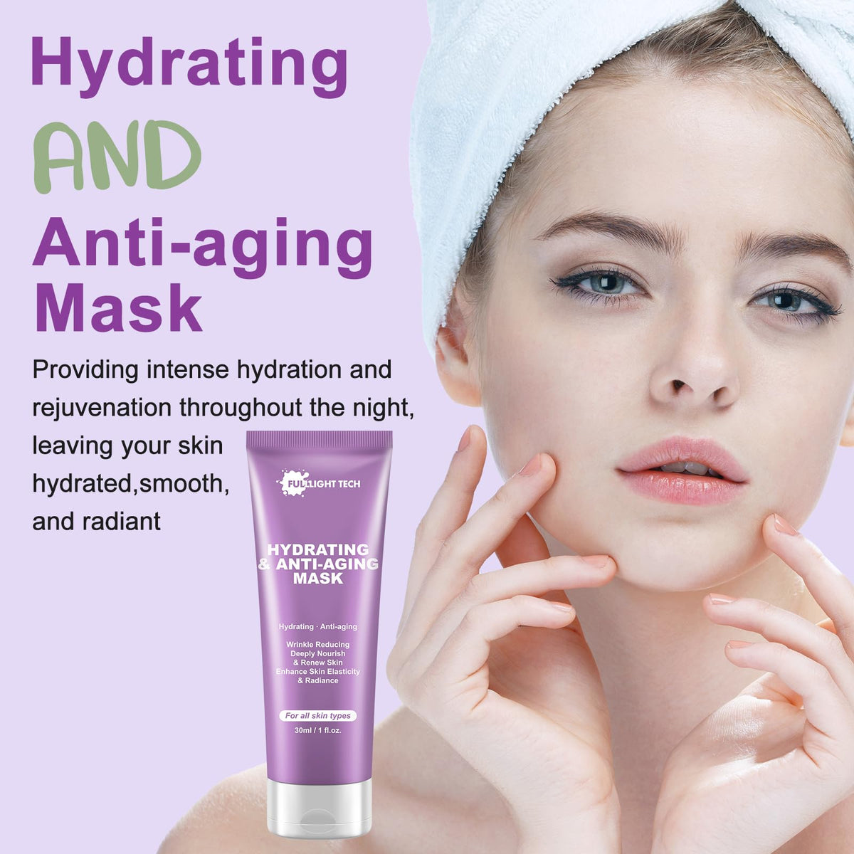 FULLLIGHT TECH retinol serum dropper showcasing concentrated Korean retinol for texture support