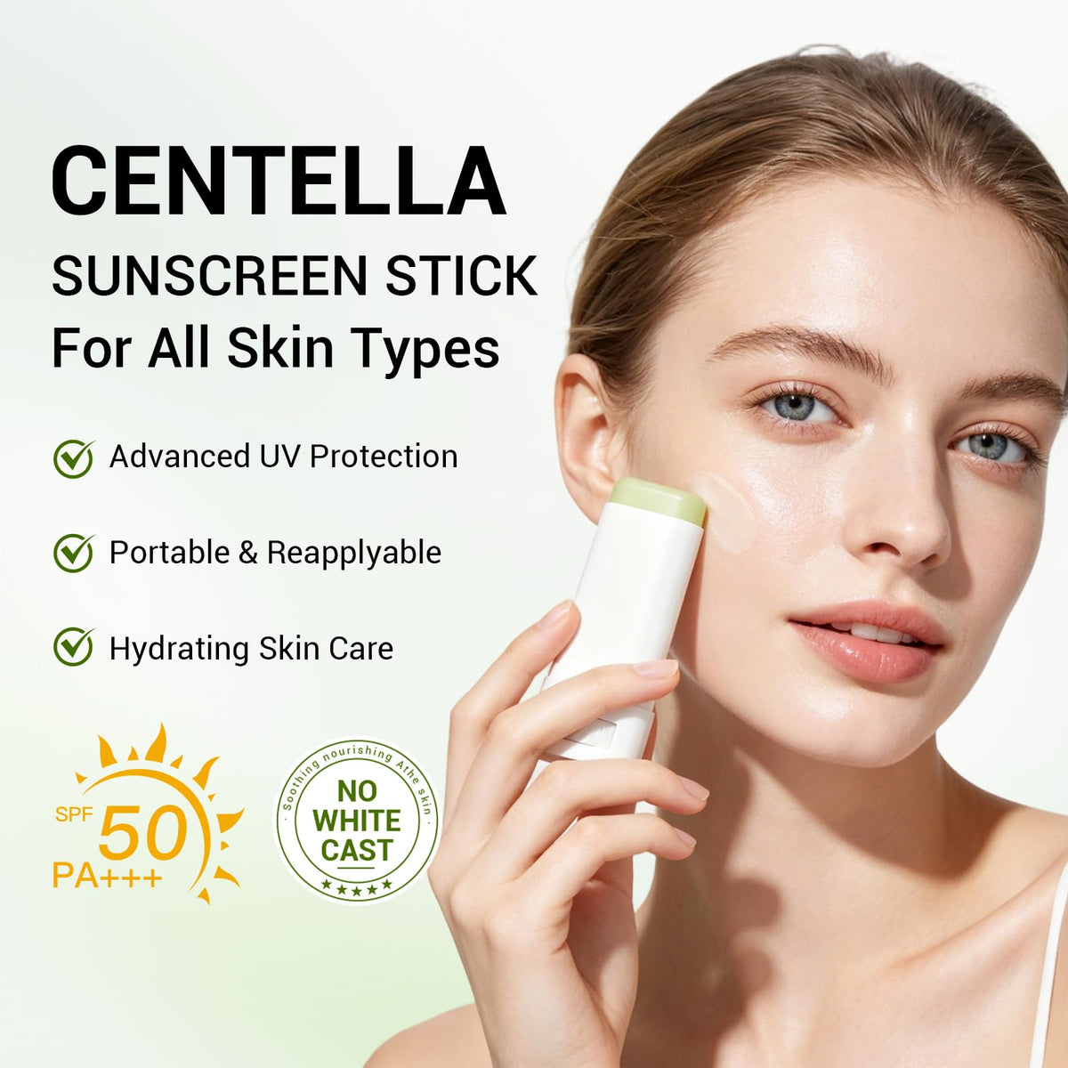 FullMeet sunscreen stick twisted up showing product bullet ready to apply