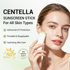 FullMeet sunscreen stick twisted up showing product bullet ready to apply