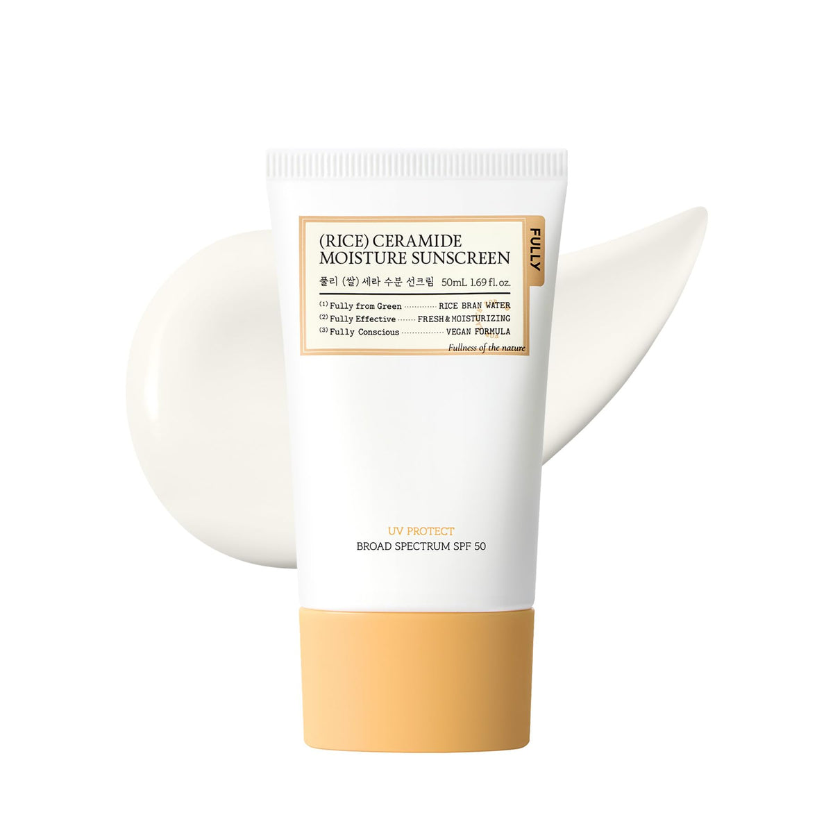 FULLY front packaging showing SPF 50 and benefits for daily protection