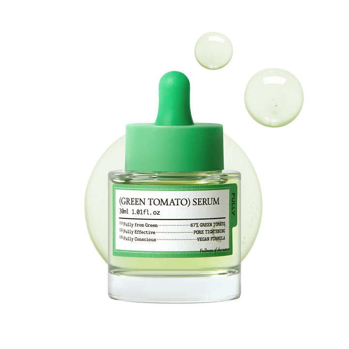 FULLY front bottle shot showing sleek serum packaging and clear label benefit