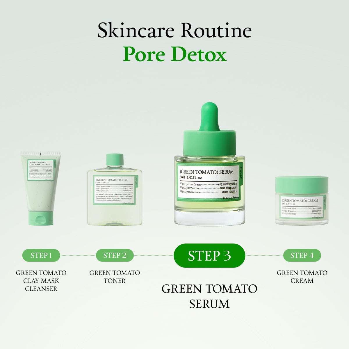 FULLY serum on bathroom counter in lifestyle setting promoting daily routine