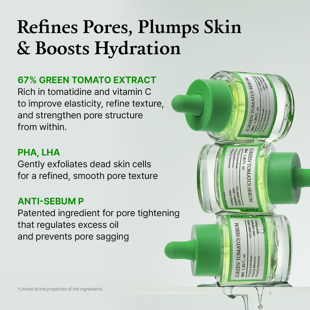 FULLY close-up of serum texture demonstrating lightweight hydrating consistency