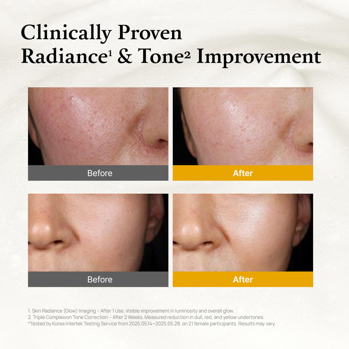 FULLY applying serum to cheek to demonstrate smooth finish and makeup-ready base