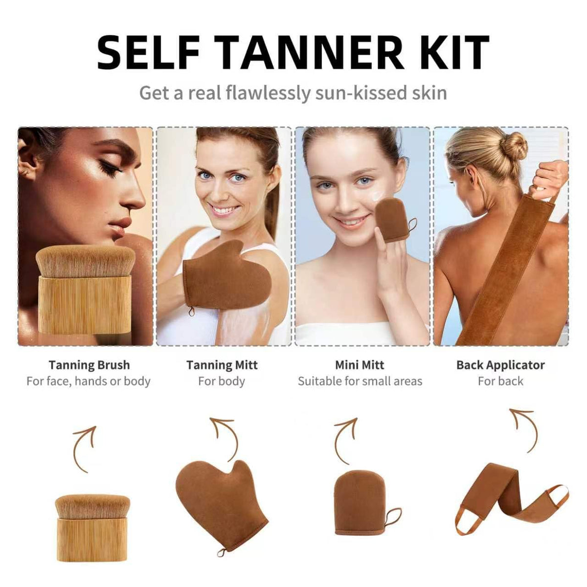 FUNAN back applicator with straps demonstrating independent reach benefit