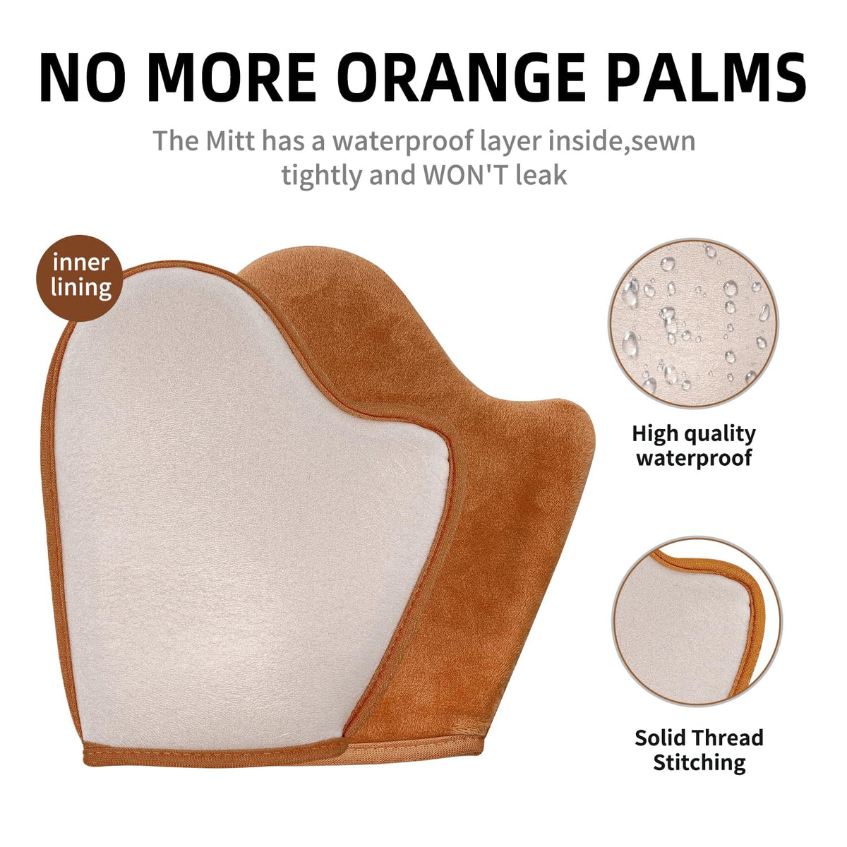 FUNAN mitt beside a hand to show compact size and ergonomic fit benefit