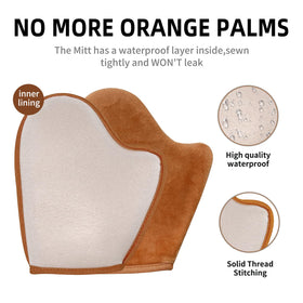 FUNAN mitt beside a hand to show compact size and ergonomic fit benefit