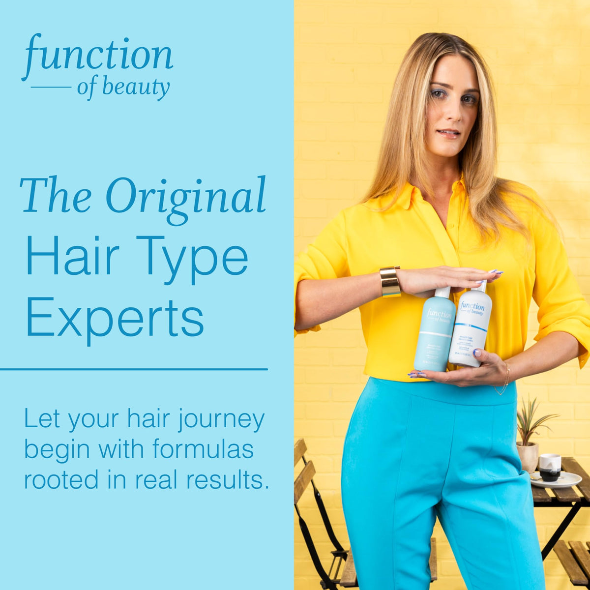 Function of Beauty bottles next to ruler showing 22 oz scale, long-lasting supply benefit