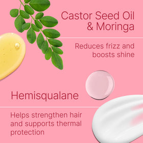 Function of Beauty cream being applied to damp hair demonstrating even distribution and hydration