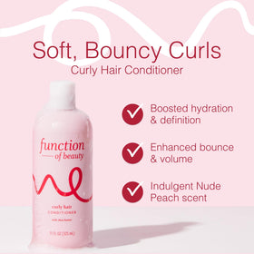 Function of Beauty conditioner pouring texture illustrating creamy hydration