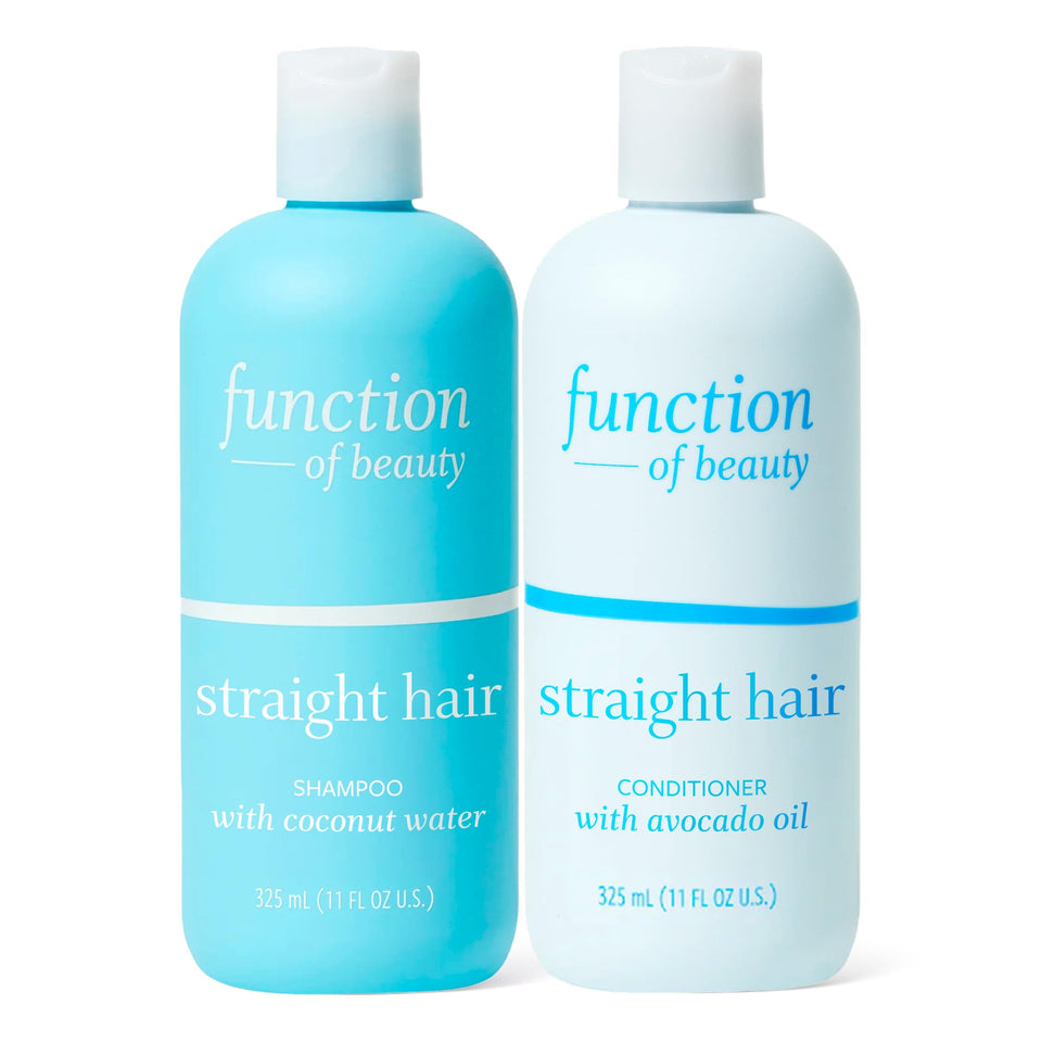 Function of Beauty front packaging showing the straight hair duo and clear benefits