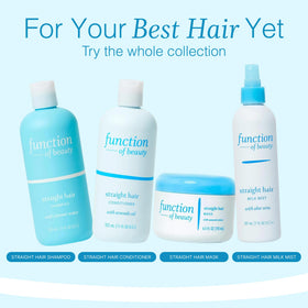 Function of Beauty in-shower lifestyle with straight hair, frizz control and shine benefit