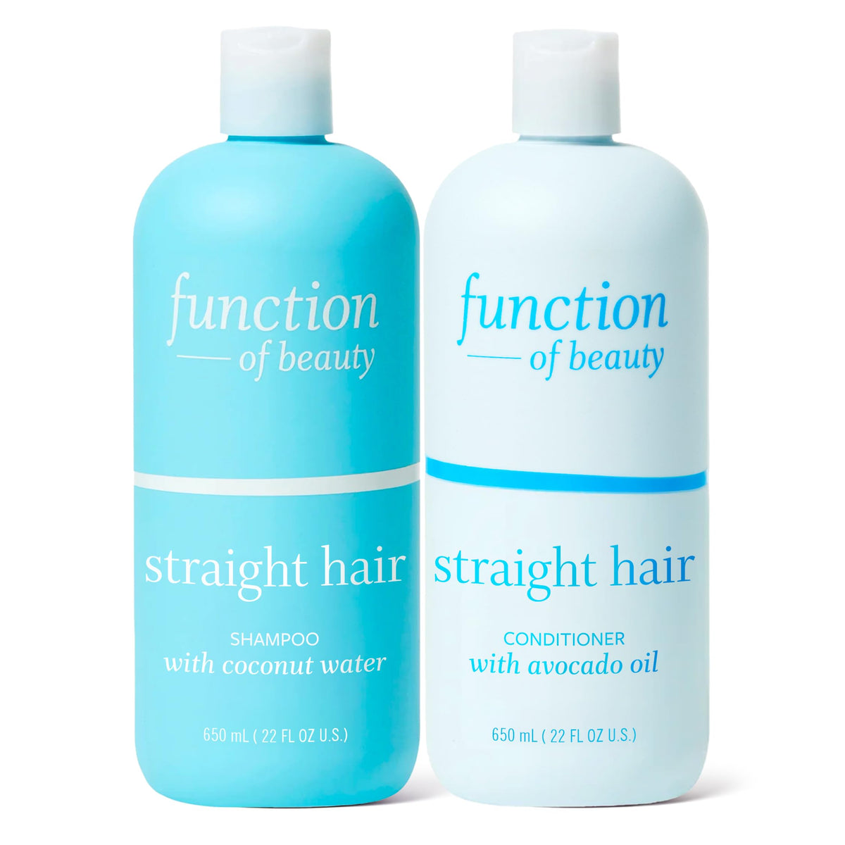 Function of Beauty front packaging showing XL shampoo and conditioner, product clarity benefit