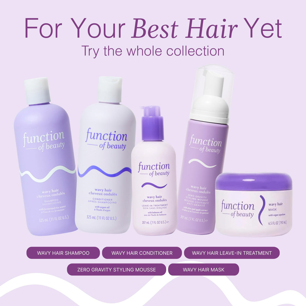Function of Beauty label detail focused on vegan and sulfate-free benefits