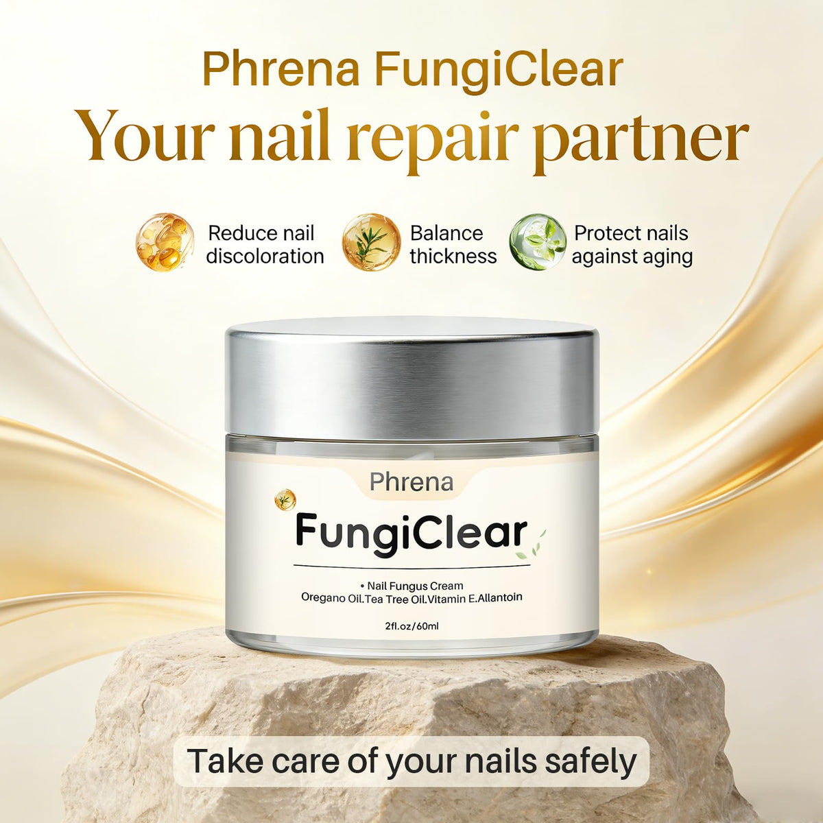 FungiClear cream texture close-up, showing smooth non-greasy consistency for fast absorption