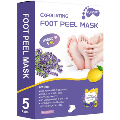FUNNIR front packaging view showing five foot mask packs and clear instructions for easy use