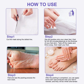 FUNNIR in-use result showing peeling heels and softer skin after treatment, improved comfort