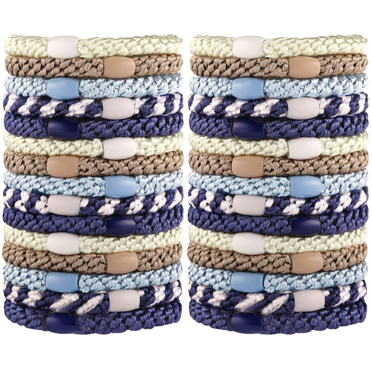 Funtopia front packaging of 30 hair ties showing mixed colors and quantity benefit