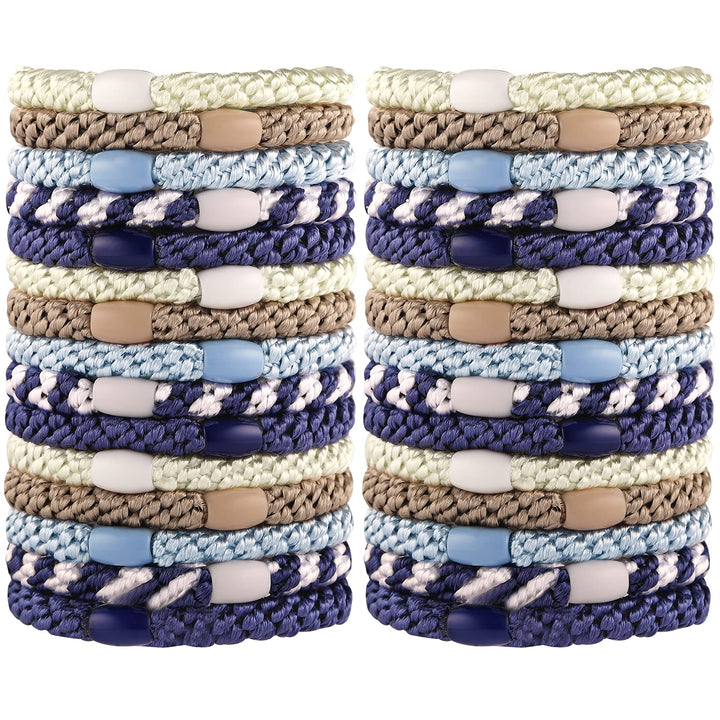 Funtopia front packaging of 30 hair ties showing mixed colors and quantity benefit