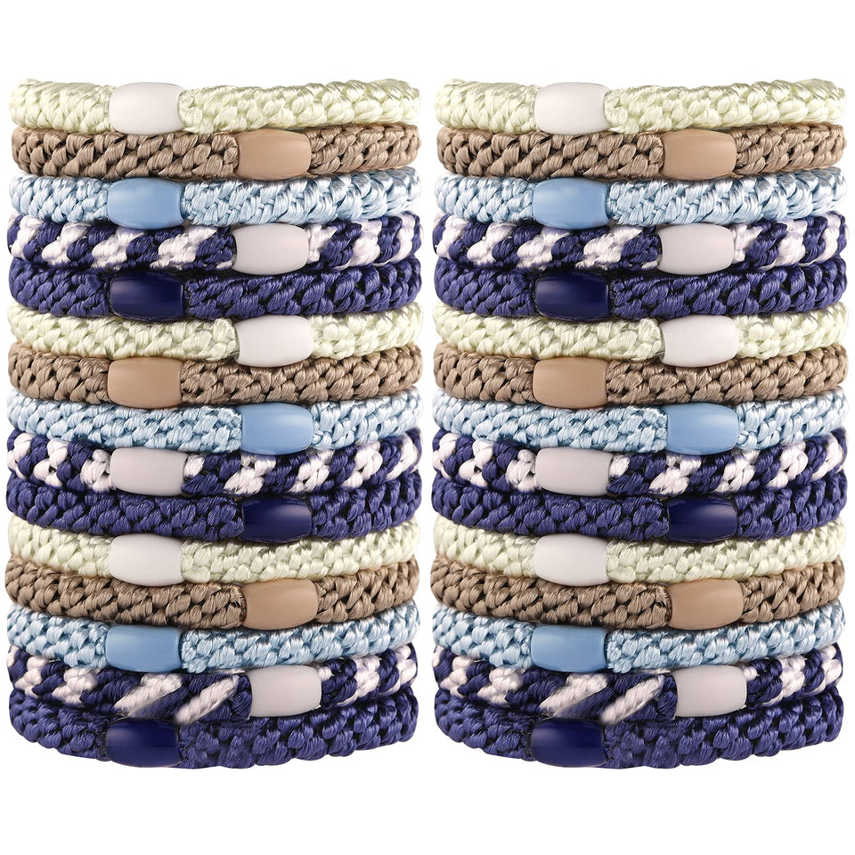 Funtopia front packaging of 30 hair ties showing mixed colors and quantity benefit