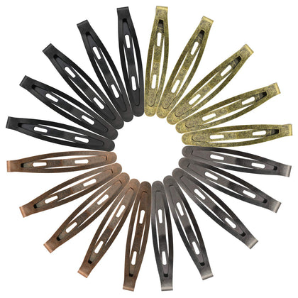 Funtopia front packaging showing 40 metal snap barrettes for easy styling