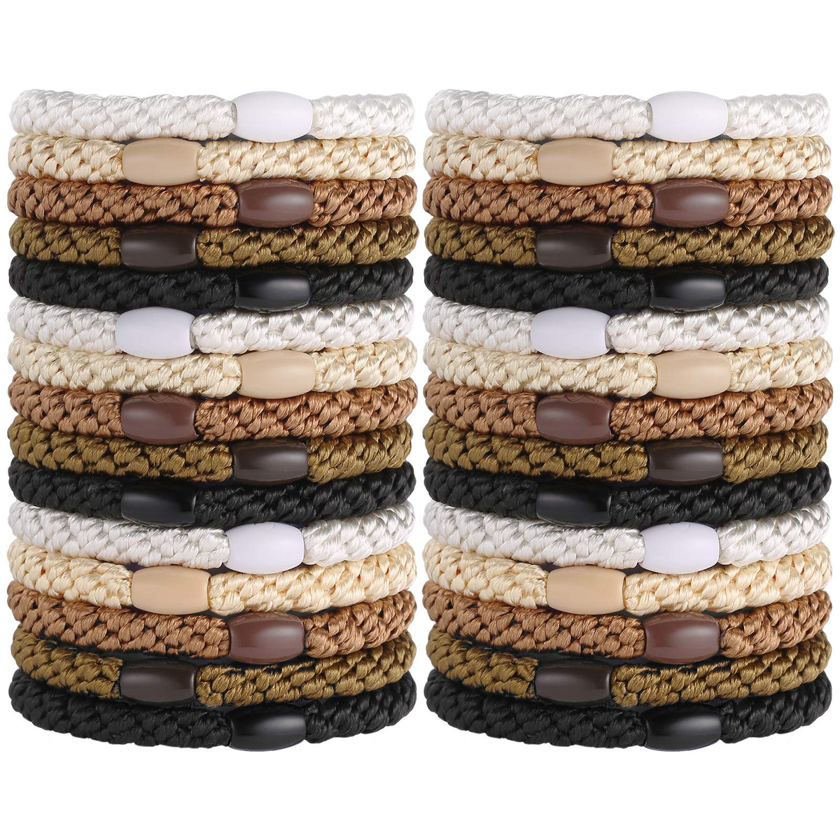Funtopia front packaging showing 30 hair ties and neutral colors for easy selection