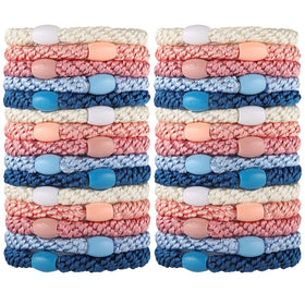 Funtopia front packaging showing 30-count multicolor hair ties and benefits