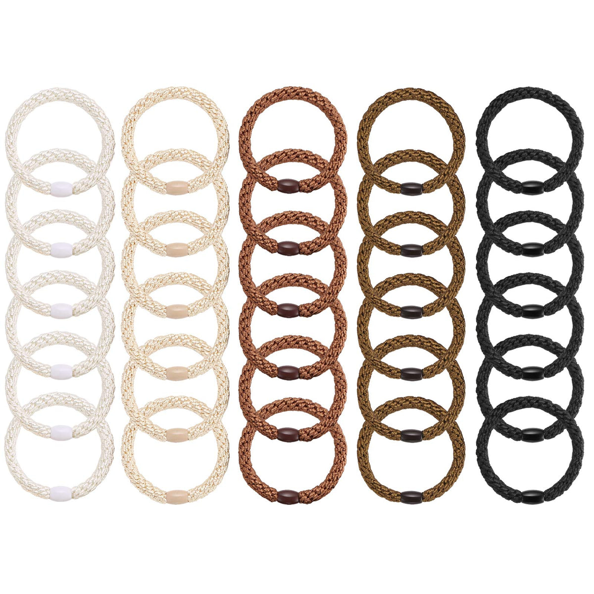 Funtopia hair tie used in a ponytail demonstrating secure, no-crease hold
