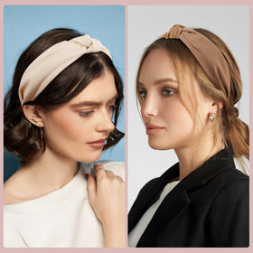 Model wearing Funtopia headband with ponytail demonstrating secure non-slip hold