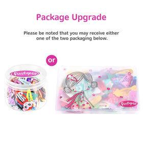 Funtopia child wearing assorted clips demonstrating playful styling