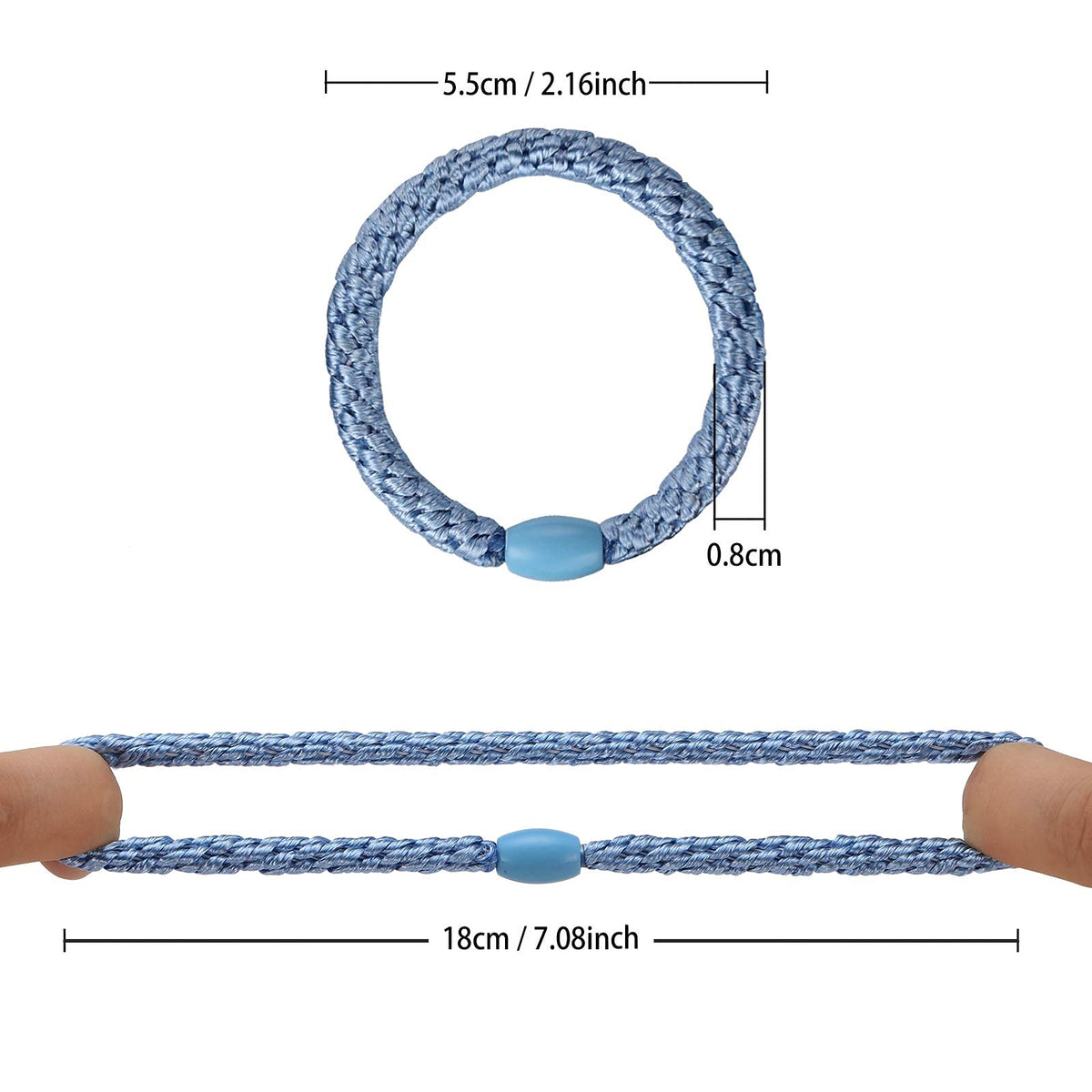 Funtopia hair tie securing thick ponytail during daily styling without creasing
