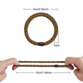 Funtopia hair tie beside ruler showing size and maximum diameter for volumous hair