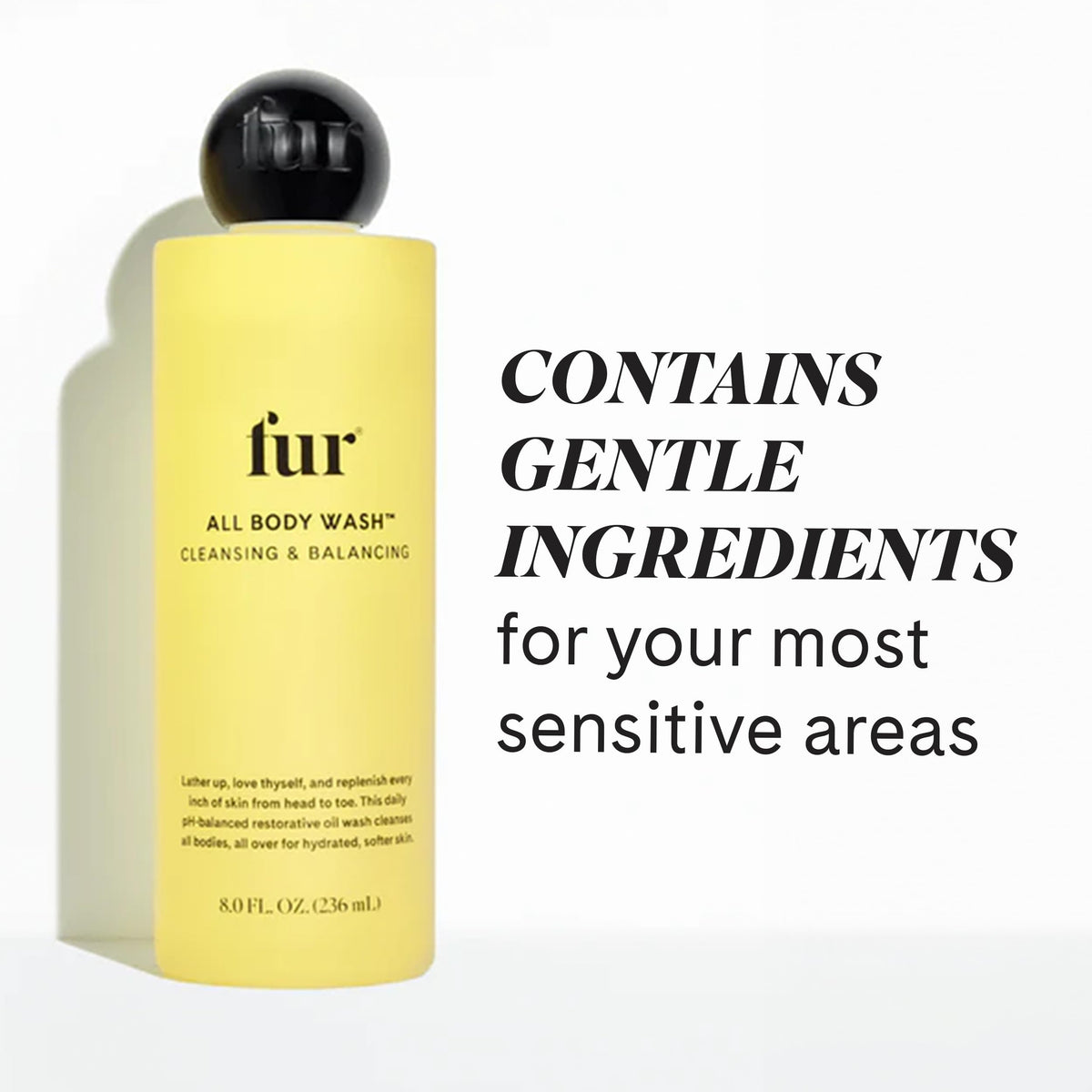 Fur pump being pressed dispensing oil body wash for easy use