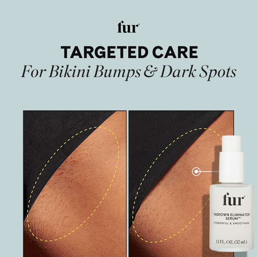 Fur before and after skin comparison showing reduced bumps and smoother post-treatment skin