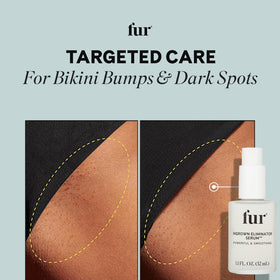 Fur before and after skin comparison showing reduced bumps and smoother post-treatment skin