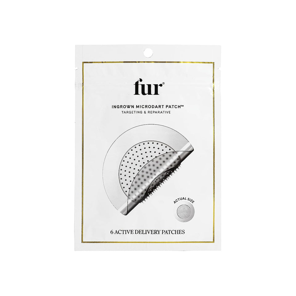 Fur front packaging showing 6-count patch box for targeted ingrown care