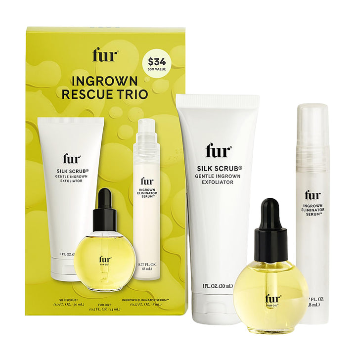 Fur three-piece kit front packaging showing trio and benefits