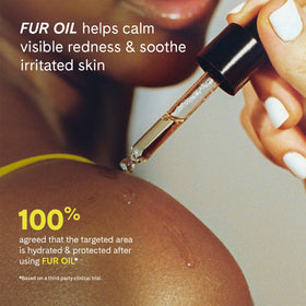 Fur oil drop on skin highlighting fast-absorbing hydration benefit