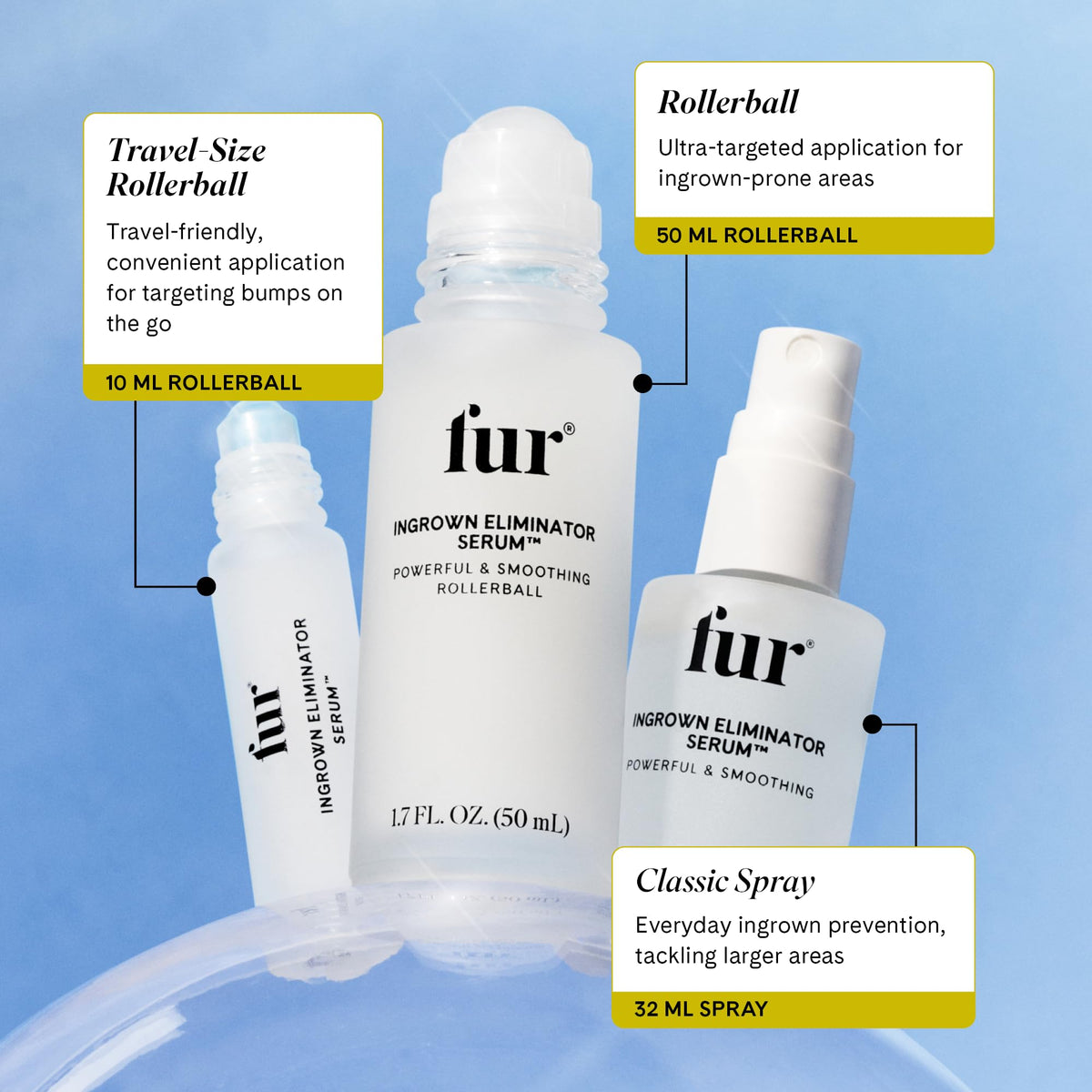 Fur bottle inside travel bag showing portability and on-the-go care