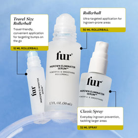 Fur bottle inside travel bag showing portability and on-the-go care