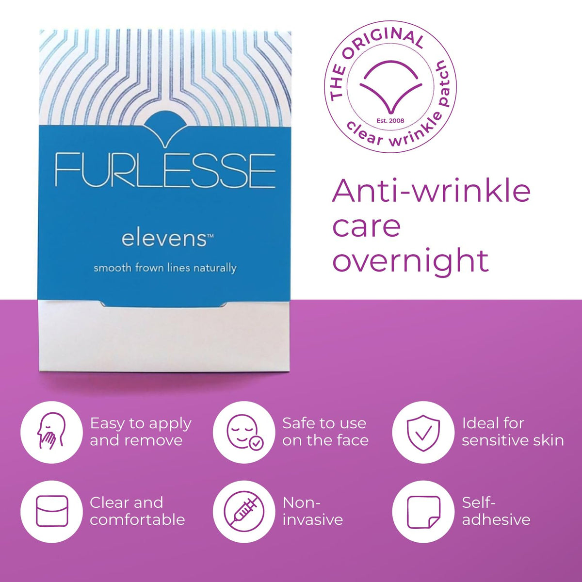 Furlesse patch texture detail highlighting smooth adhesive comfort