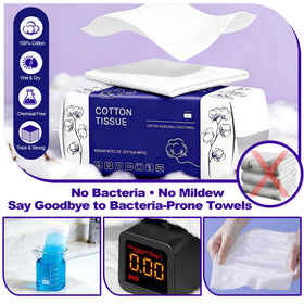 Futetui towel used on baby face demonstrating soft safe cleansing benefit
