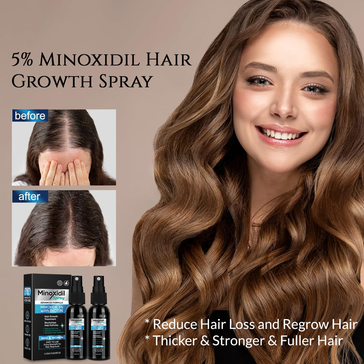 FUZYAT applied to scalp demonstrating targeted coverage for thinning areas