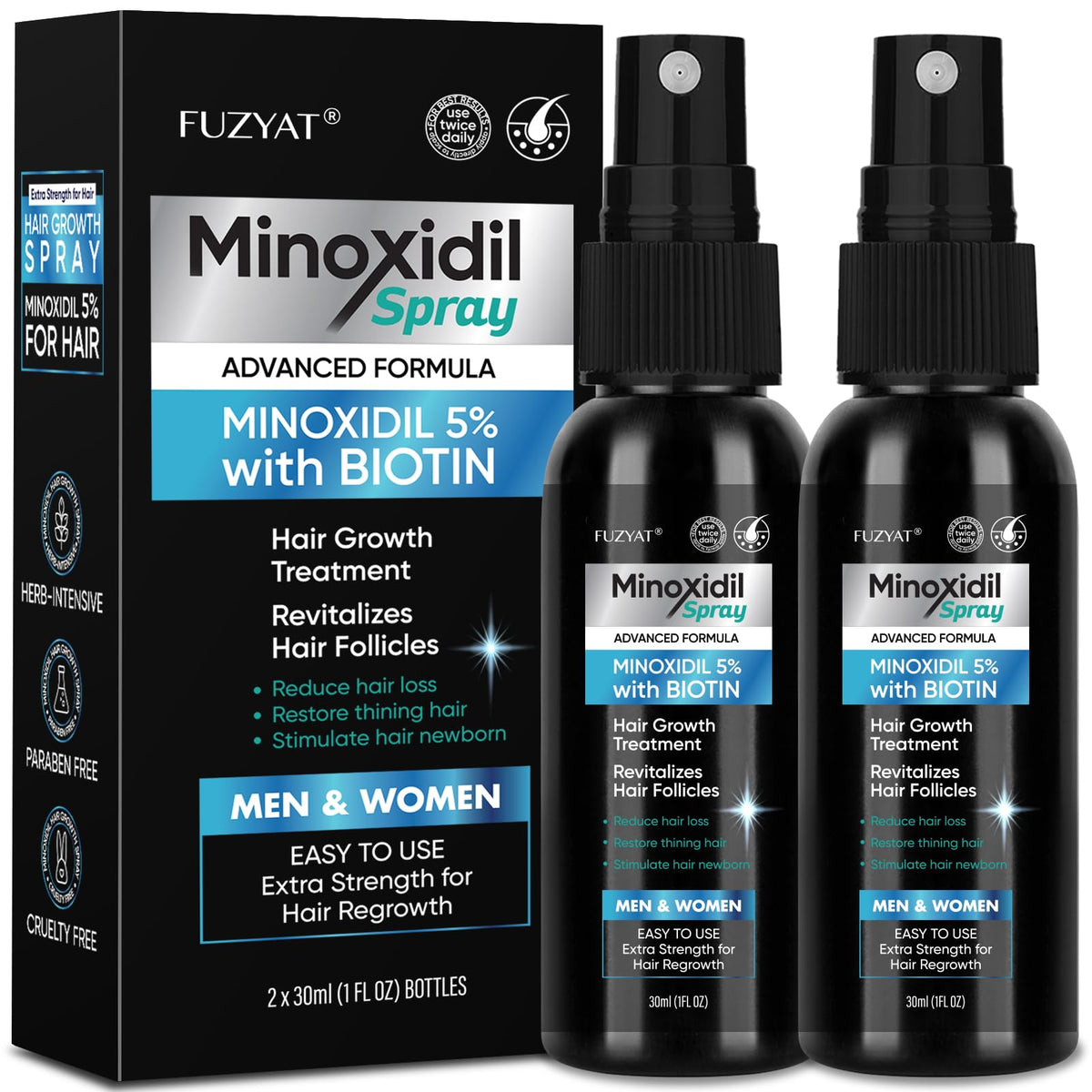 FUZYAT front packaging showing both 60ml spray bottles and branding