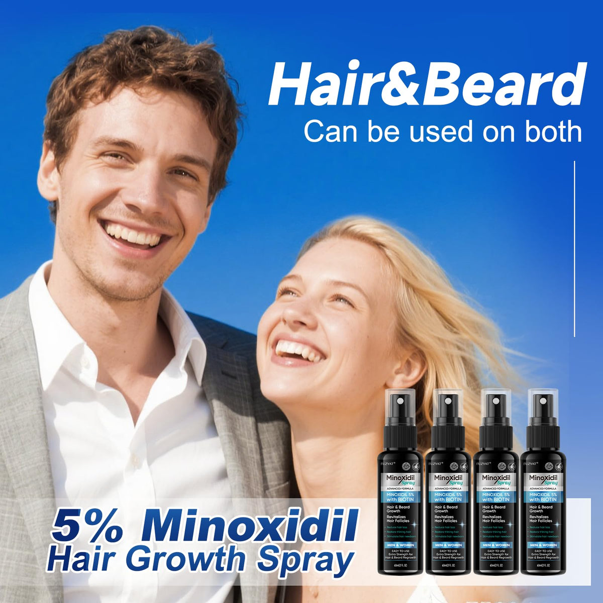 FUZYAT applied by woman parting hair showing targeted thinning support benefit